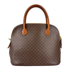 Celine handbag shoulder bag brown Macadam coated canvas